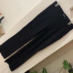 NYDJ lift tuck bootcut trouser black leather trim 8 pant stretch legging pull on